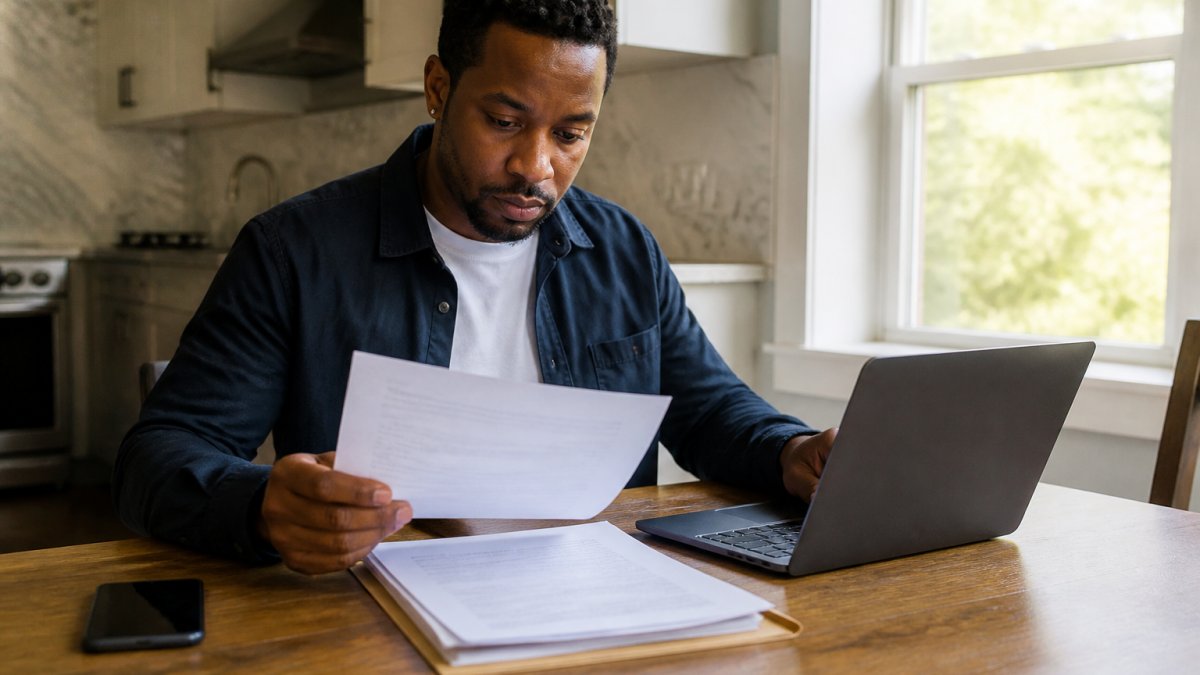 Infographic showing the steps to review and organize your Georgia accident report documents at home.